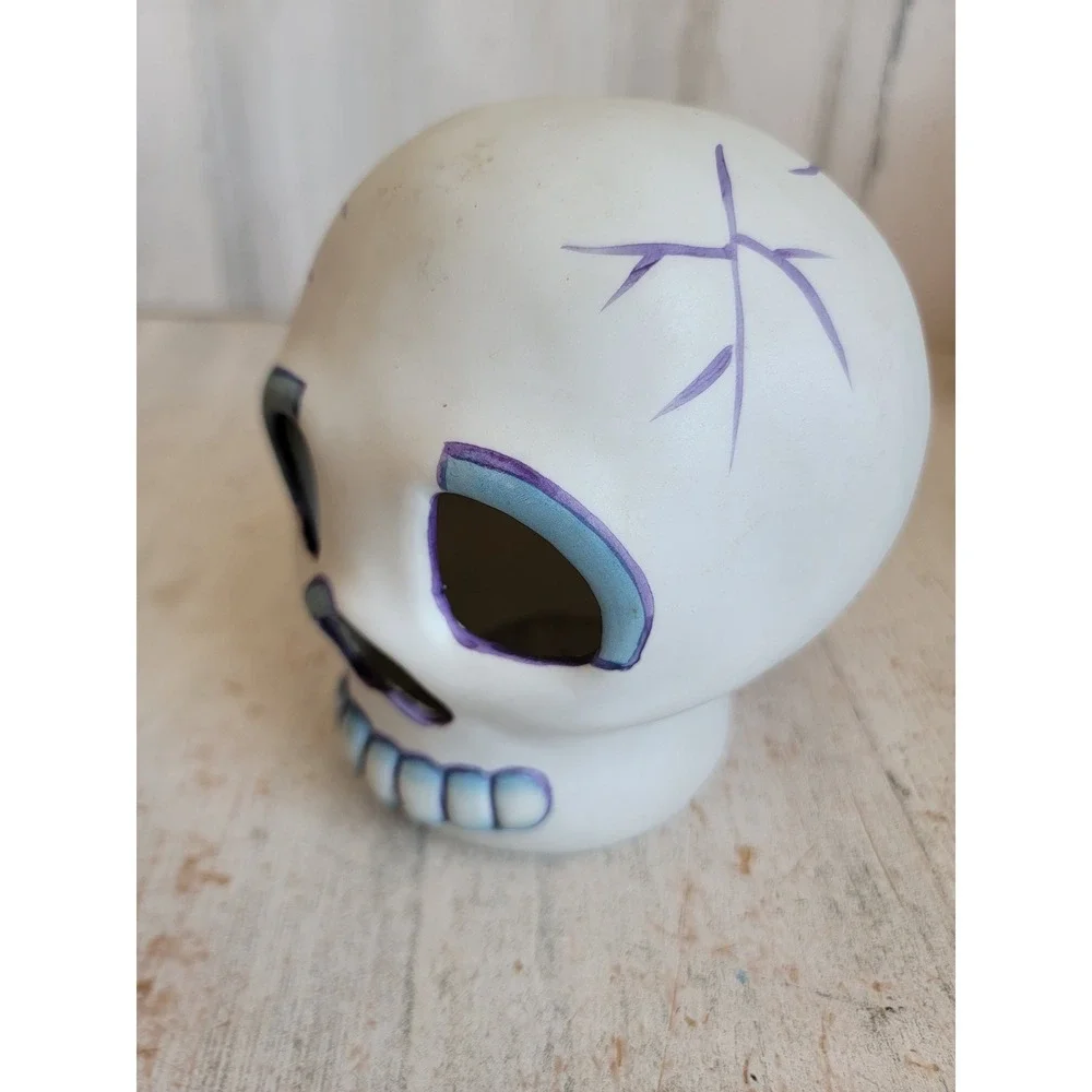Vintage amscan skull porcelain tea light Halloween cover candle home decor